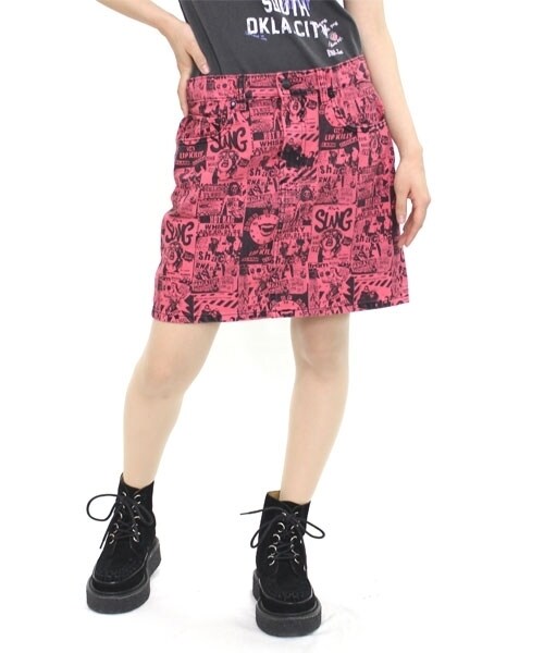 RNA（アールエヌエー）の「フライヤー柄BOX スカート（スカート・レディース・オフホワイト/サックスブルー/ピンク・S/M）」の4枚目の写真