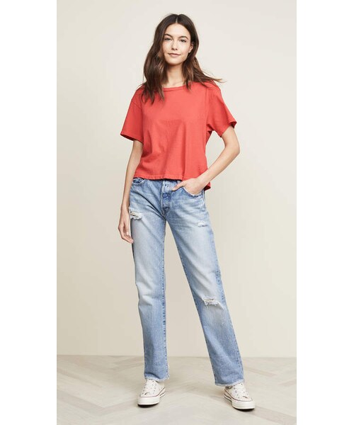 MOUSSY（マウジー）の「MOUSSY VINTAGE MV Steele Straight Jeans（デニムパンツ・レディース・Blue・24/25/26/27/28/29/30/31）」の2枚目の写真