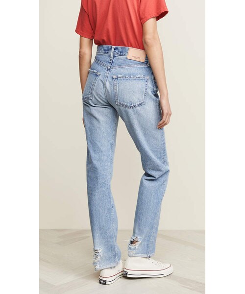 MOUSSY（マウジー）の「MOUSSY VINTAGE MV Steele Straight Jeans（デニムパンツ・レディース・Blue・24/25/26/27/28/29/30/31）」の4枚目の写真
