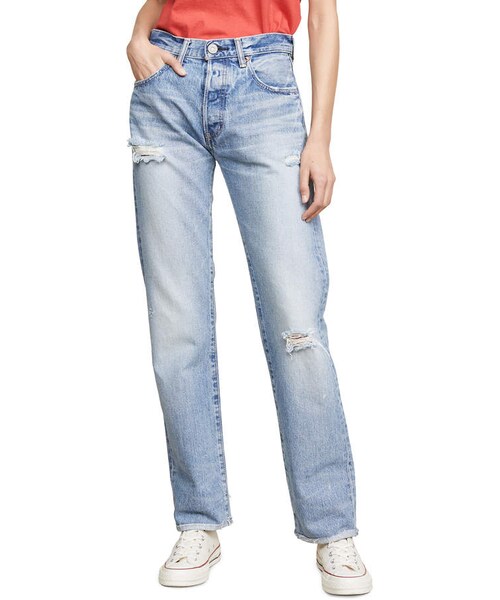 MOUSSY（マウジー）の「MOUSSY VINTAGE MV Steele Straight Jeans（デニムパンツ・レディース・Blue・24/25/26/27/28/29/30/31）」の6枚目の写真