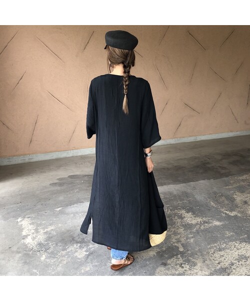 copine(コピン)の「再入荷!シフォンロングガウン(3color)【クリックポスト対象商品】(カーディガン/ボレロ・レディース・その他)」の2枚目の写真