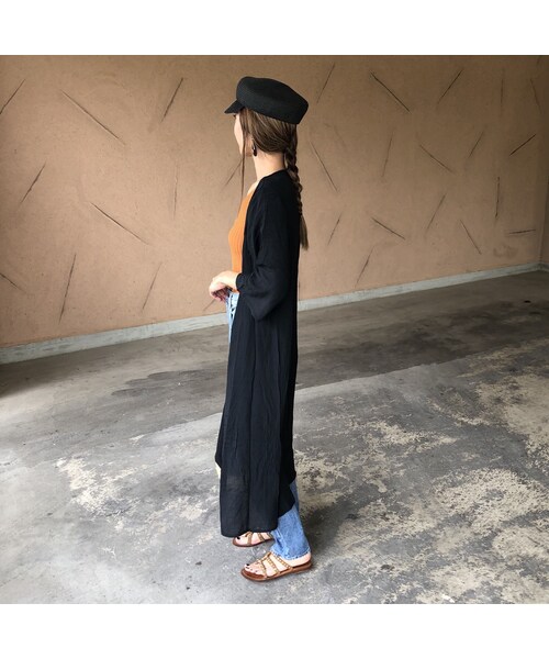 copine(コピン)の「再入荷!シフォンロングガウン(3color)【クリックポスト対象商品】(カーディガン/ボレロ・レディース・その他)」の4枚目の写真