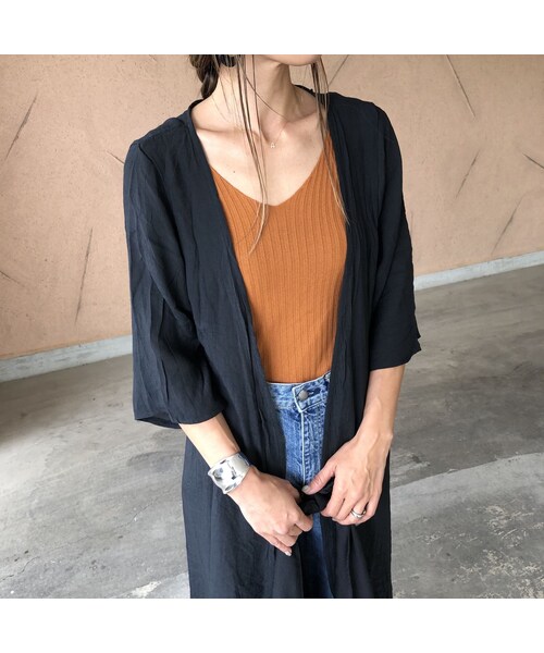 copine(コピン)の「再入荷!シフォンロングガウン(3color)【クリックポスト対象商品】(カーディガン/ボレロ・レディース・その他)」の3枚目の写真
