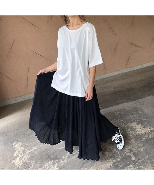 copine（コピン）の「裾スリットオーバーサイズTシャツ(4color)【クリックポスト対象商品】（Tシャツ/カットソー・レディース・その他）」の5枚目の写真