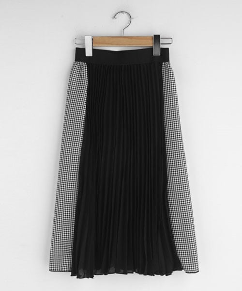 DHOLIC（ディーホリック）の「サイドチェックプリーツスカート（スカート・レディース・ホワイト/ブラック/ベージュ・FREE）」の2枚目の写真