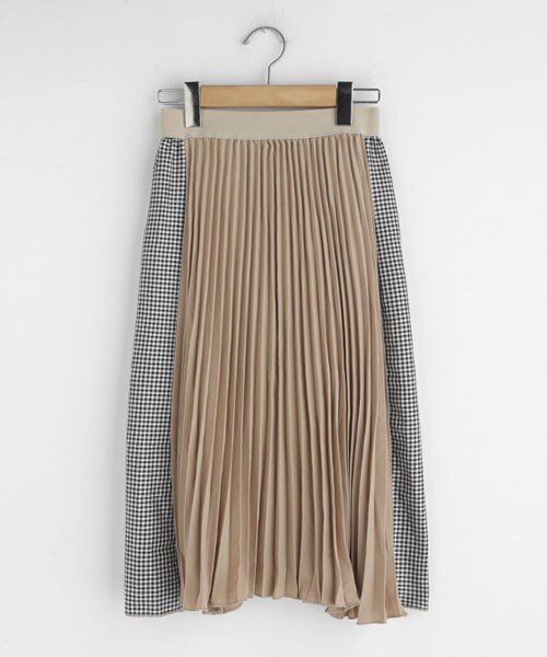 DHOLIC（ディーホリック）の「サイドチェックプリーツスカート（スカート・レディース・ホワイト/ブラック/ベージュ・FREE）」の3枚目の写真