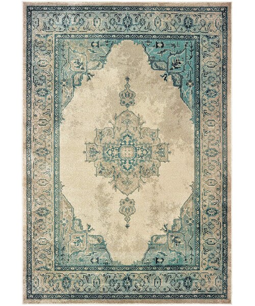 Raleighの「Oriental Weavers Raleigh 2337W Ivory/Blue 2'3" x 7'6" Runner
