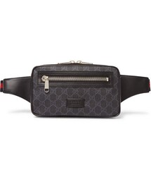 Gucci Leather-Trimmed Monogrammed Coated-Canvas Belt Bag