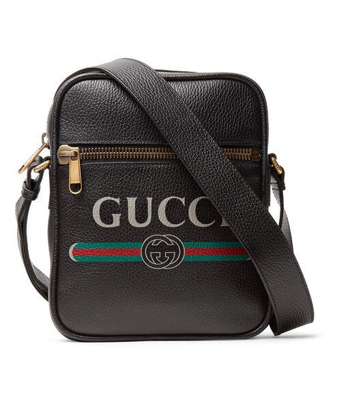 Gucci（グッチ）の「Gucci LogoPrint FullGrain Leather Messenger Bag（メッセンジャー