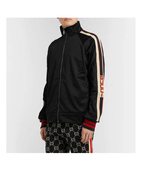 GUCCI(グッチ)の「Gucci Webbing-Trimmed Tech-Jersey Track Jacket(トップス・メンズ・Black・M/S/XS/L/XL/XXL)」の2枚目の写真