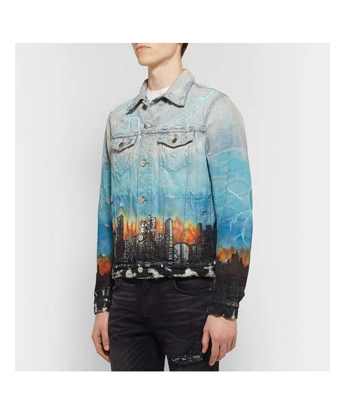 AMIRI（アミリ）の「AMIRI Printed Distressed Denim Jacket（）」 - WEAR