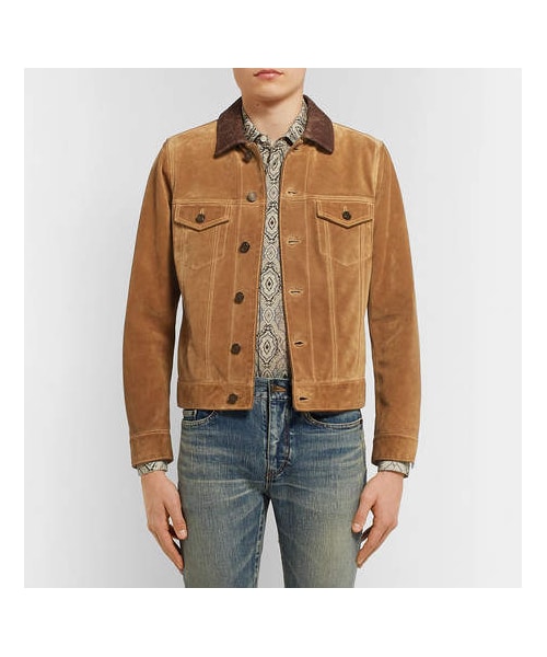 サンローラン Saint Laurent Suede Calf Leather Jacket SAINT LAURENT Leather jacket | NET-A-PORTER