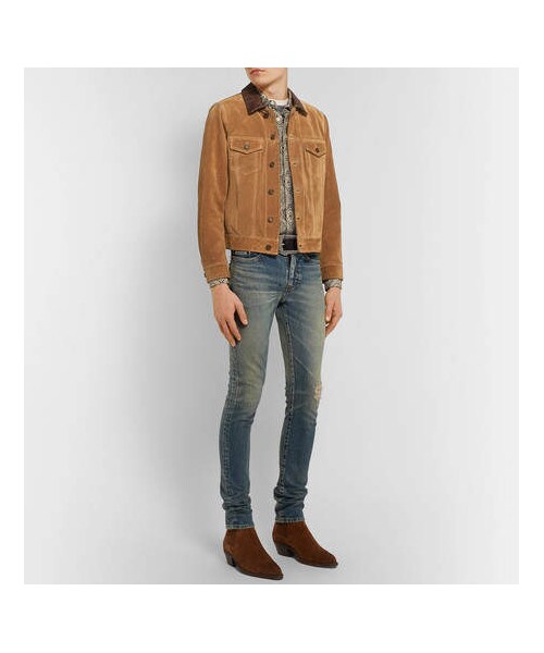 Saint Laurent（サンローラン）の「SAINT LAURENT Leather-Trimmed