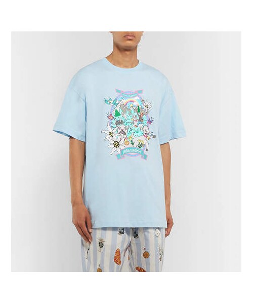 VETEMENTS（ヴェトモン）の「Vetements Oversized Printed Cotton-Jersey T-Shirt（Tシャツ/カットソー・メンズ・Blue・M）」の2枚目の写真