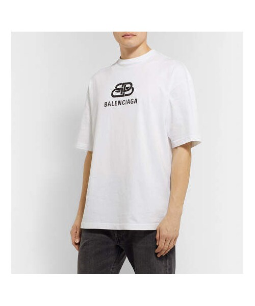 BALENCIAGA（バレンシアガ）の「Balenciaga Logo-Print Cotton-Jersey T-Shirt（Tシャツ/カットソー・メンズ・White・L/XS/M/S/XL）」の3枚目の写真