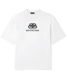 BALENCIAGA | Balenciaga Logo-Print Cotton-Jersey T-Shirt(Tシャツ/カットソー)