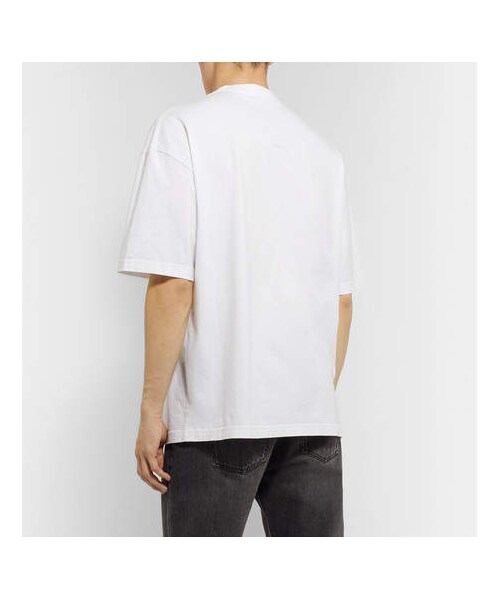 BALENCIAGA（バレンシアガ）の「Balenciaga Logo-Print Cotton-Jersey T-Shirt（Tシャツ/カットソー・メンズ・White・L/XS/M/S/XL）」の4枚目の写真
