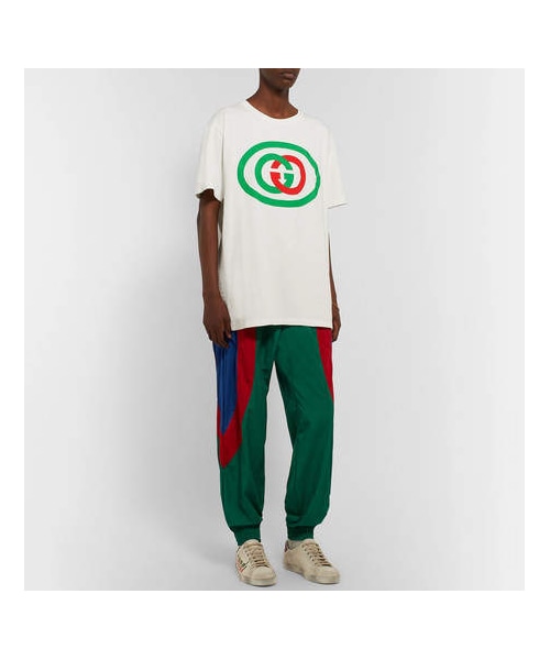 GUCCI（グッチ）の「Gucci Oversized Logo-Print Cotton-Jersey T-Shirt（Tシャツ/カットソー・メンズ・White・XL/XXL/XXXL/L/M/S）」の2枚目の写真