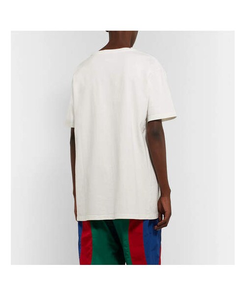 GUCCI（グッチ）の「Gucci Oversized Logo-Print Cotton-Jersey T-Shirt（Tシャツ/カットソー・メンズ・White・XL/XXL/XXXL/L/M/S）」の3枚目の写真