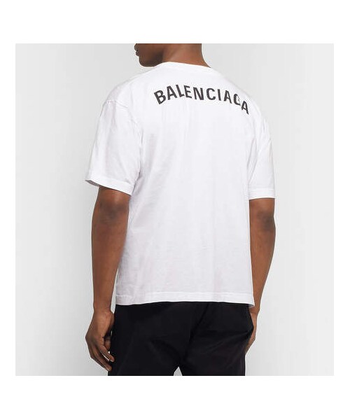 BALENCIAGA(バレンシアガ)の「Balenciaga Logo-Print Cotton-Jersey T-Shirt(Tシャツ/カットソー・メンズ・White・XS/M/S/L)」の4枚目の写真