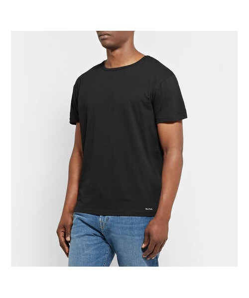 Paul Smith(ポールスミス)の「Paul Smith Two-Pack Slim-Fit Cotton-Jersey T-Shirts(Tシャツ/カットソー・メンズ・Black・S/M/L/XL)」の3枚目の写真