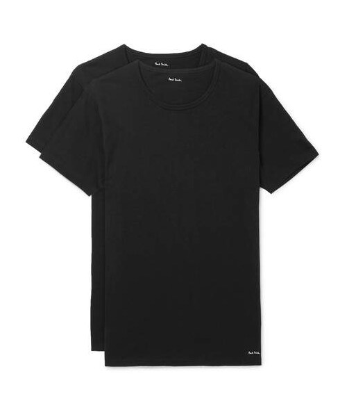 Paul Smith(ポールスミス)の「Paul Smith Two-Pack Slim-Fit Cotton-Jersey T-Shirts(Tシャツ/カットソー・メンズ・Black・S/M/L/XL)」の1枚目の写真