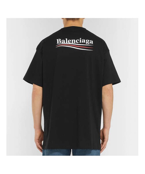 BALENCIAGA（バレンシアガ）の「Balenciaga Oversized Logo-Print Cotton-Jersey T-Shirt（Tシャツ/カットソー・メンズ・Black・M/L/XXL/XL）」の5枚目の写真