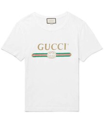 GUCCI | Gucci Distressed Printed Cotton-Jersey T-Shirt(Tシャツ/カットソー)