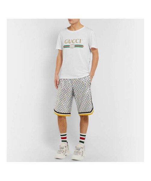 GUCCI（グッチ）の「Gucci Distressed Printed Cotton-Jersey T-Shirt（Tシャツ/カットソー・メンズ・White・XXL/L/M/XL/XXXL）」の3枚目の写真