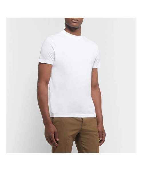 PRADA(プラダ)の「Prada Three-Pack Slim-Fit Cotton-Jersey T-Shirts(Tシャツ/カットソー・メンズ・White・XS/XXL/S/L/XL)」の3枚目の写真
