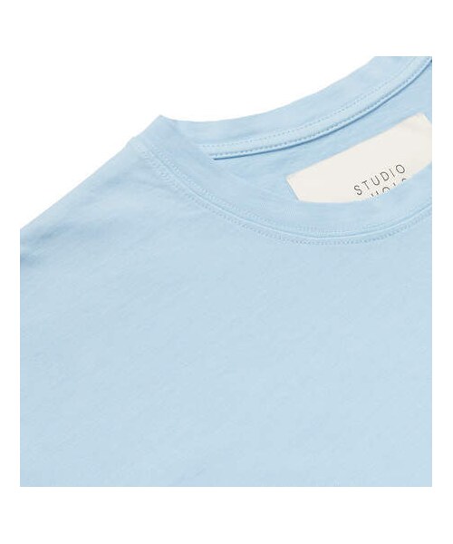 STUDIO NICHOLSON（スタジオニコルソン）の「Studio Nicholson Letra Mercerised Cotton-Jersey T-Shirt（Tシャツ/カットソー・メンズ・Blue・S）」の4枚目の写真