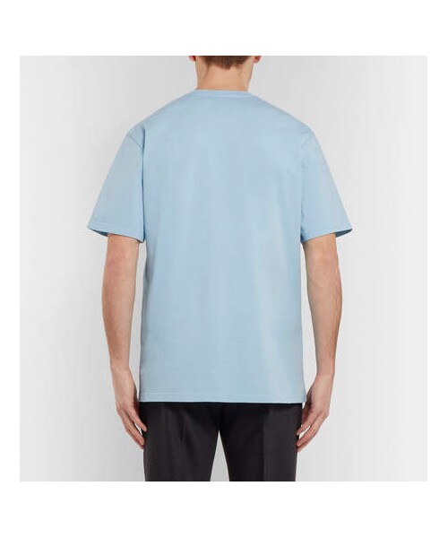 STUDIO NICHOLSON（スタジオニコルソン）の「Studio Nicholson Letra Mercerised Cotton-Jersey T-Shirt（Tシャツ/カットソー・メンズ・Blue・S）」の3枚目の写真