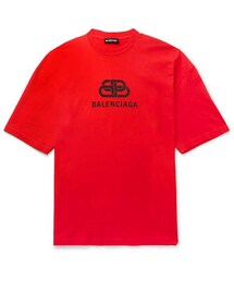 BALENCIAGA | Balenciaga Logo-Print Cotton-Jersey T-Shirt(Tシャツ/カットソー)