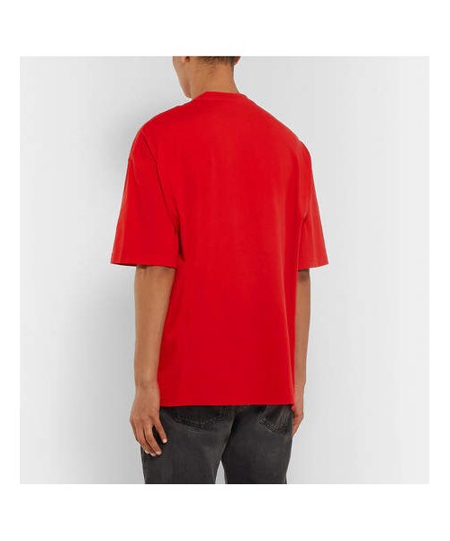 BALENCIAGA(バレンシアガ)の「Balenciaga Logo-Print Cotton-Jersey T-Shirt(Tシャツ/カットソー・メンズ・Red・M/XL/L/S/XS)」の2枚目の写真