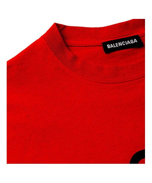 BALENCIAGA(バレンシアガ)の「Balenciaga Logo-Print Cotton-Jersey T-Shirt(Tシャツ/カットソー・メンズ・Red・M/XL/L/S/XS)」の5枚目の写真