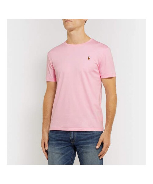 POLO RALPH LAUREN（ポロ ラルフ ローレン）の「Polo Ralph Lauren Slim-Fit Pima Cotton-Jersey T-Shirt（Tシャツ/カットソー・メンズ・Pink・S/M/XL/XXL/L）」の5枚目の写真