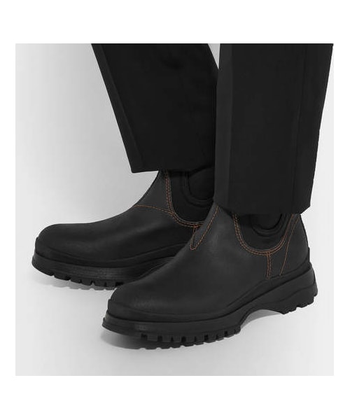 PRADA（プラダ）の「Prada Textured-Leather And Neoprene Chelsea