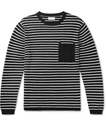 Saturdays NYC Striped Cotton And Cashmere-Blend Sweater