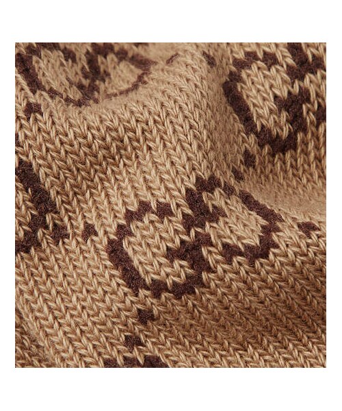 GUCCI（グッチ）の「Gucci Logo-Jacquard Cotton-Blend Socks（ソックス/靴下・メンズ・Brown・M/L）」の2枚目の写真