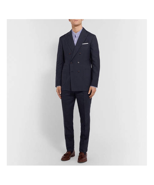 BRUNELLO CUCINELLI ブルネロクチネリ リンガーT ネイビー M BRUNELLO CUCINELLI ブルネロクチネリ リンガーT ネイビー M