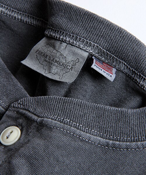 FREAK'S AMERICA（フリークスアメリカ）の「【MADE IN USA】アメリカ ショートスリーブヘンリーネックTシャツ（その他・メンズ・ホワイト/ブラック/レモンイエロー/ターコイズブルー/ブルー・S/M/L）」の9枚目の写真