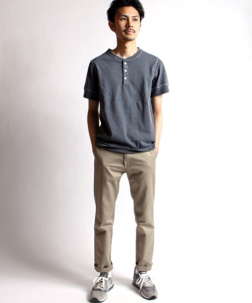 FREAK'S AMERICA（フリークスアメリカ）の「【MADE IN USA】アメリカ ショートスリーブヘンリーネックTシャツ（その他・メンズ・ホワイト/ブラック/レモンイエロー/ターコイズブルー/ブルー・S/M/L）」の14枚目の写真