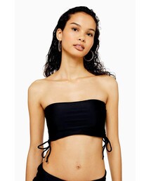 Topshop Black Ruched Bandeau Bikini Top by We Are We Wear