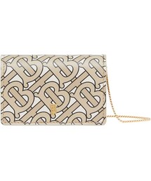 Burberry Monogram Print Leather Card Case with Detachable Strap