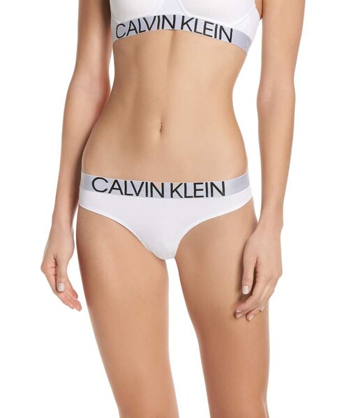 Calvin Klein(カルバン・クライン)の「Calvin Klein Statement 1981 Thong(その他アンダーウェア/インナー・レディース・Black/Blue/Gray/White・Small/Large/Medium/X-large/X-small)」の2枚目の写真