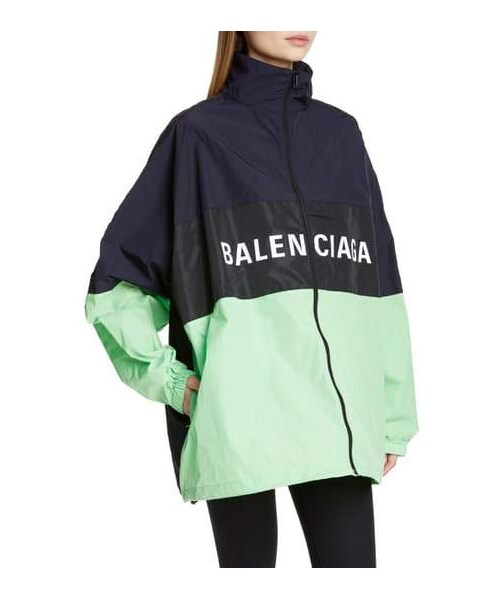 BALENCIAGA(バレンシアガ)の「Balenciaga Logo Colorblock Windbreaker Jacket(ジャケット/アウター・レディース・Green・6 Us / 38 Fr/10 Us / 42 Fr/8 Us / 40 Fr)」の3枚目の写真