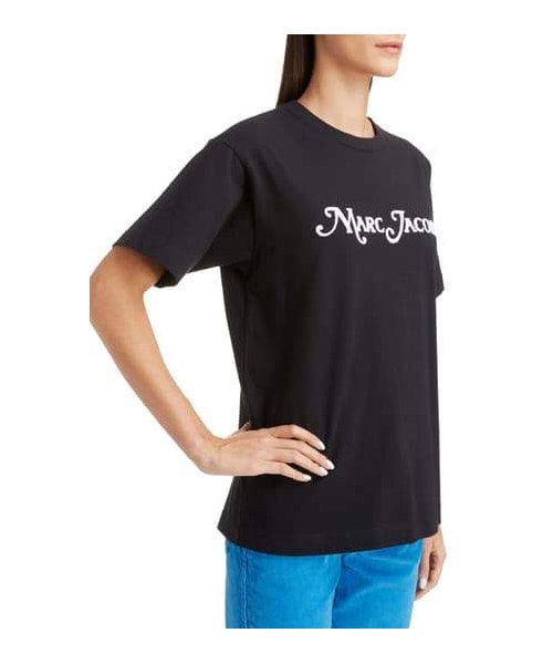 Marc Jacobs Crystal Logo Short-Sleeve Oversized T-Shirt