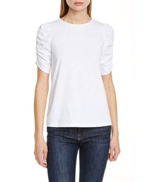 kate spade new york | Kate Spade New York Ruched Sleeve Tee (Tシャツ/カットソー)