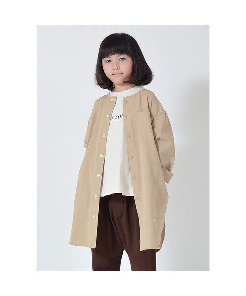 cache cache（カシュ カシュ）の「GENERATOR 　ノーカラーシャツコート（ベージュ）（シャツ/ブラウス・キッズ・その他）」の3枚目の写真
