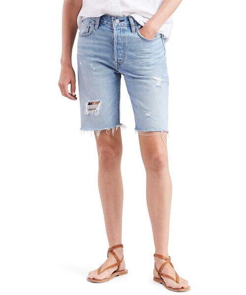 levis 501 ripped slouch shorts